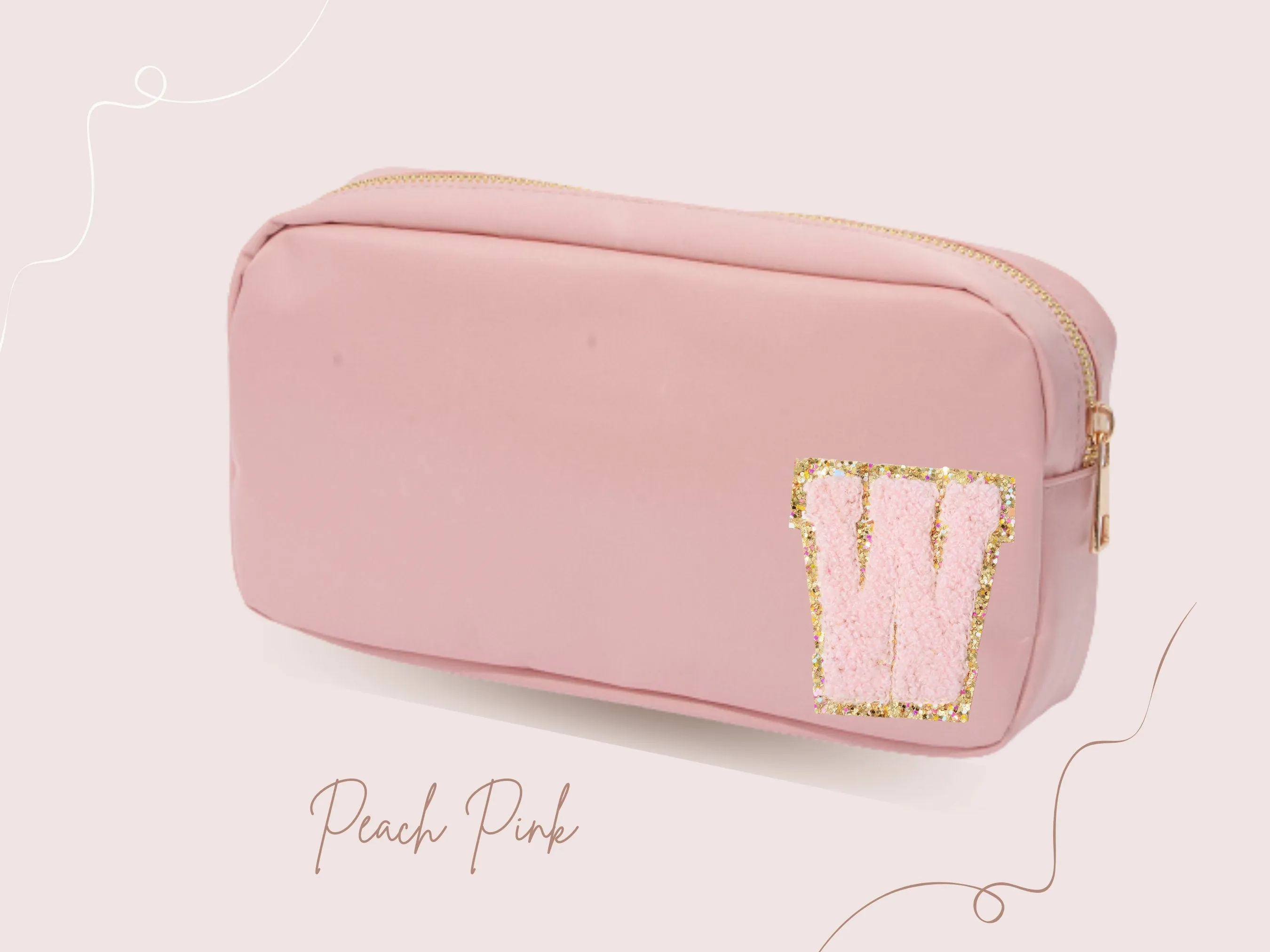 Nylon Makeup Bag, Best Friend Gift, Bridesmaid Proposal Gift, Personalized Cosmetic Bag, Varsity Letters