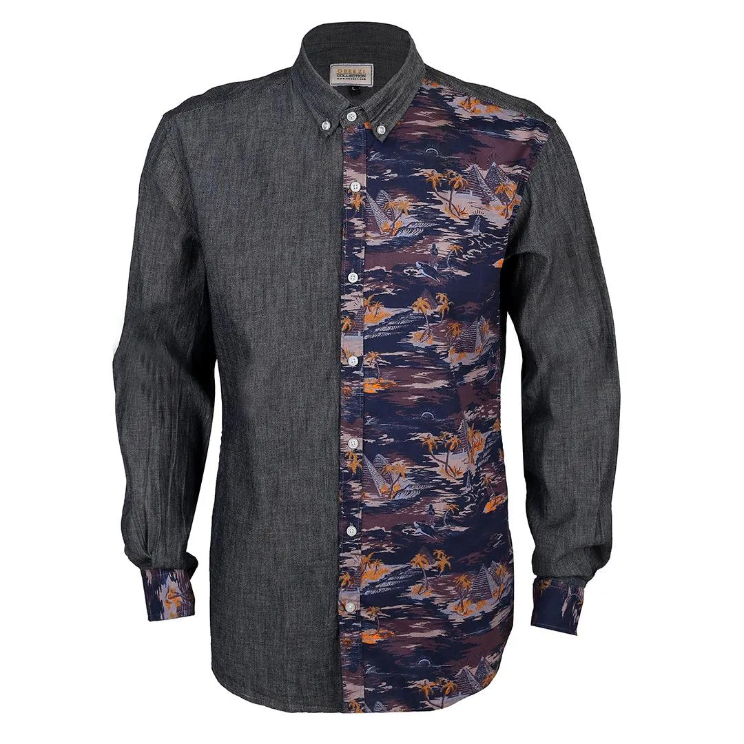 Obeezi Exquisite  Double sided Designed Shirt - Grey