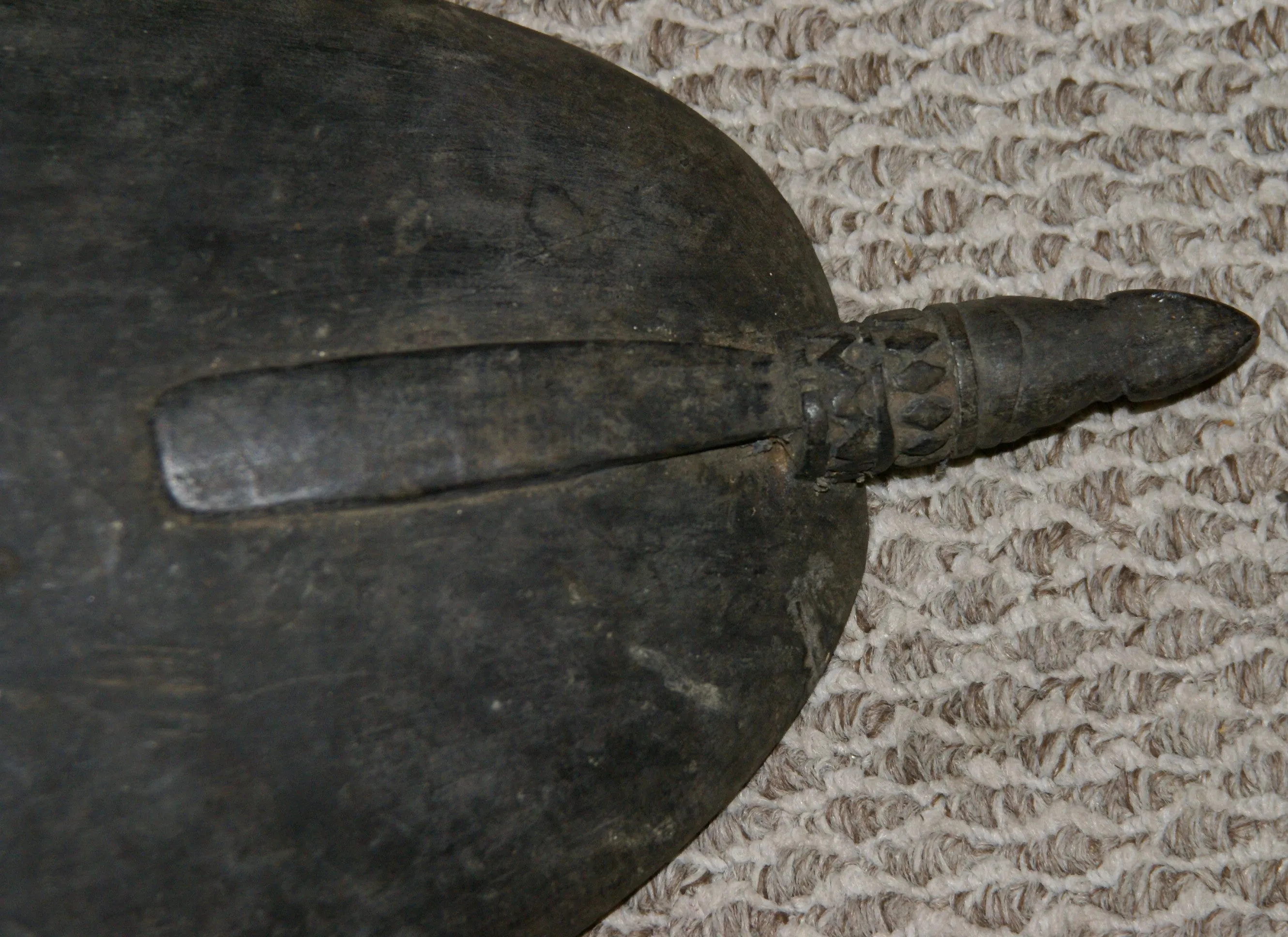 Old Unique Sing-Sing Festival Ceremonial Hand Carved Bowl, Large Platter to serve Betel, Lime, Sago & Grub during Initiations, Rites of passage, Wars victories, Weddings, 23 1/2" Lg, Ramu River, Papua New Guinea. Item 60A11, Late 20th C.