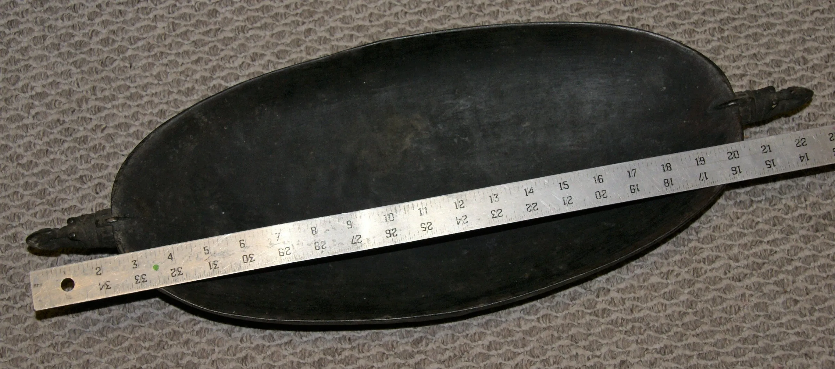 Old Unique Sing-Sing Festival Ceremonial Hand Carved Bowl, Large Platter to serve Betel, Lime, Sago & Grub during Initiations, Rites of passage, Wars victories, Weddings, 23 1/2" Lg, Ramu River, Papua New Guinea. Item 60A11, Late 20th C.