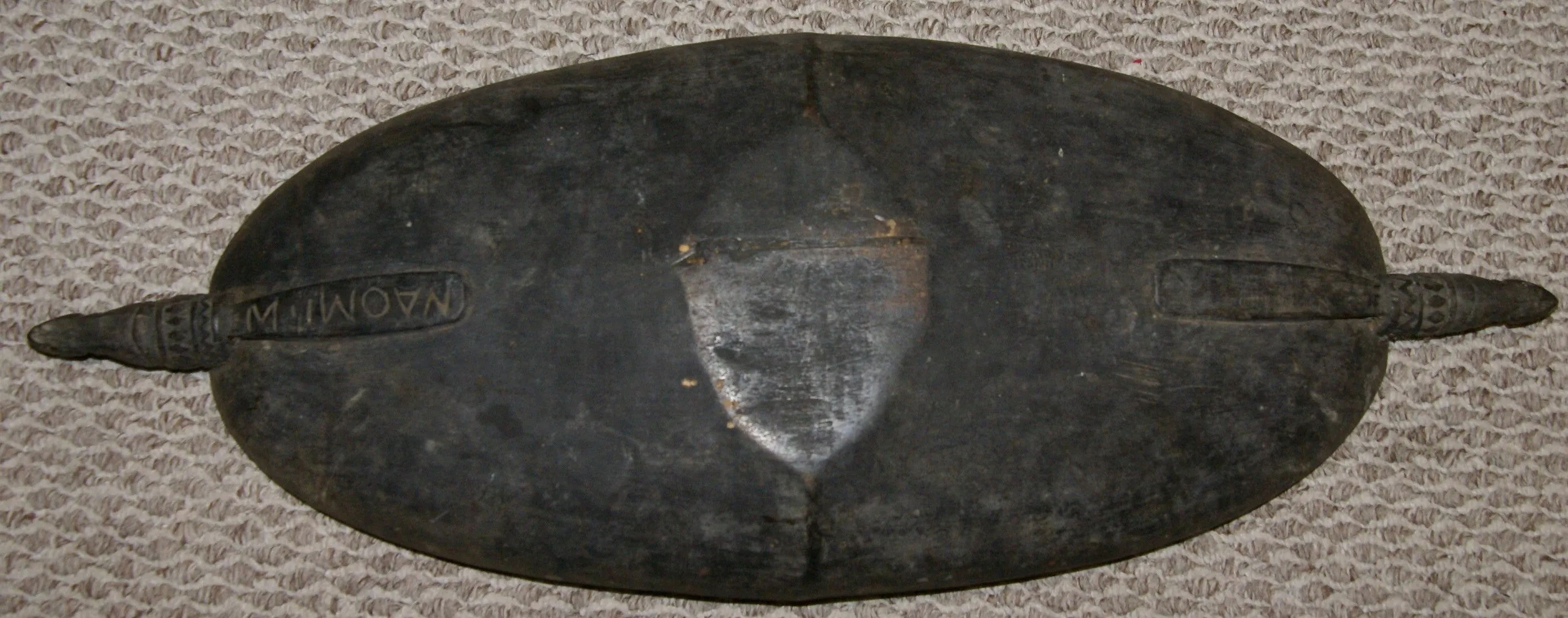 Old Unique Sing-Sing Festival Ceremonial Hand Carved Bowl, Large Platter to serve Betel, Lime, Sago & Grub during Initiations, Rites of passage, Wars victories, Weddings, 23 1/2" Lg, Ramu River, Papua New Guinea. Item 60A11, Late 20th C.
