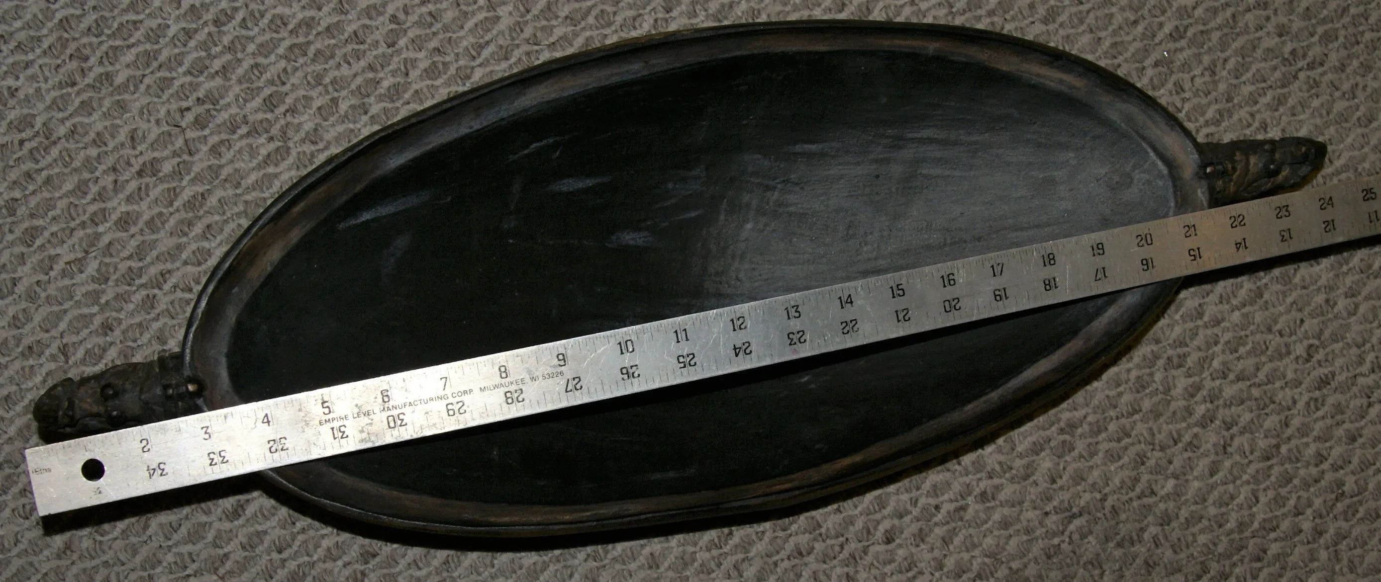 Old Unique Sing-Sing Festival Ceremonial Hand Carved Bowl, Large Platter to serve Betel, Lime, Sago & Grub during Initiations, Rites of passage, Wars victories, Weddings, 25" Long, Ramu River, Papua New Guinea. Item 60A15. Late 20th C.