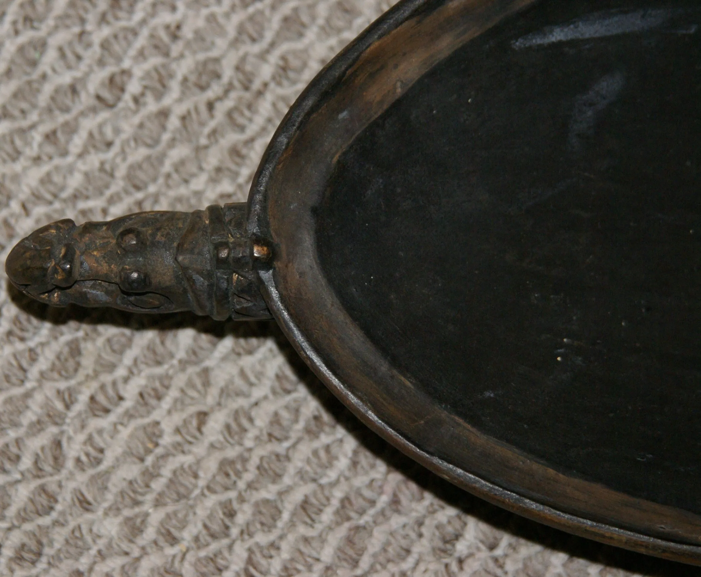 Old Unique Sing-Sing Festival Ceremonial Hand Carved Bowl, Large Platter to serve Betel, Lime, Sago & Grub during Initiations, Rites of passage, Wars victories, Weddings, 25" Long, Ramu River, Papua New Guinea. Item 60A15. Late 20th C.