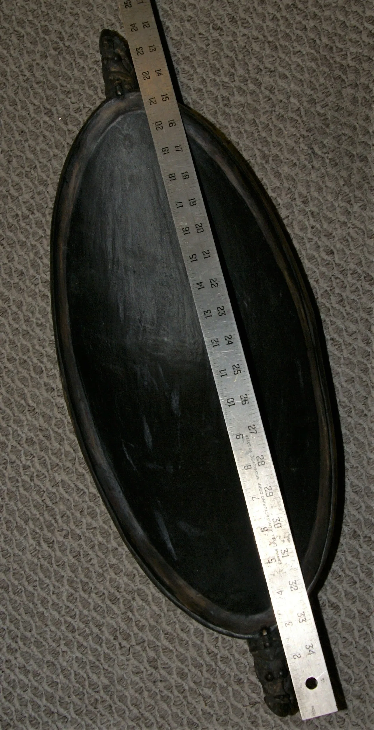 Old Unique Sing-Sing Festival Ceremonial Hand Carved Bowl, Large Platter to serve Betel, Lime, Sago & Grub during Initiations, Rites of passage, Wars victories, Weddings, 25" Long, Ramu River, Papua New Guinea. Item 60A15. Late 20th C.
