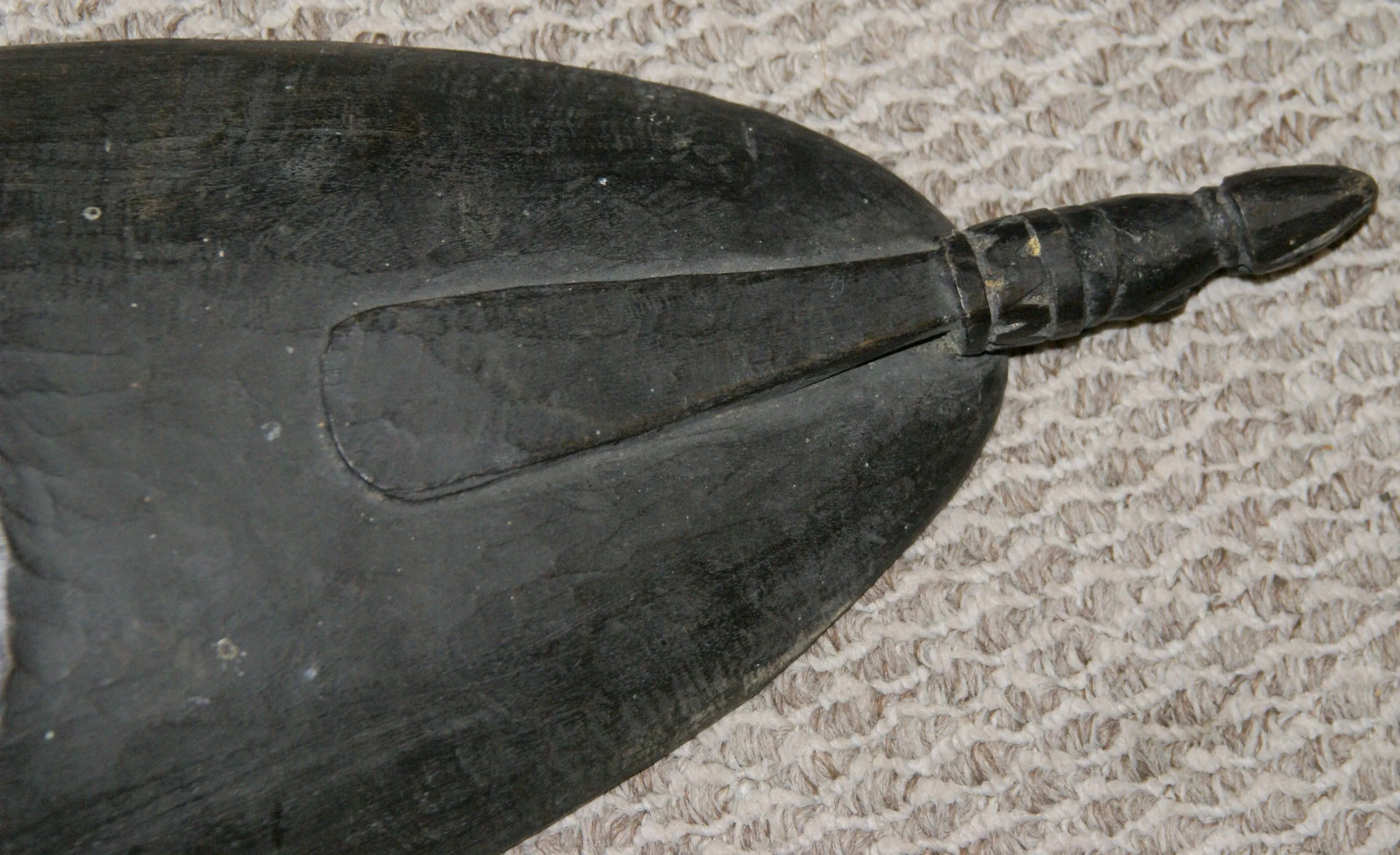 Old Unique Sing-Sing Festival Ceremonial Hand Carved Bowl, Large Platter to serve Betel, Lime, Sago & Grub during Initiations, Rites of passage, Wars victories, Weddings, 28" Long, Ramu River, Papua New Guinea. Item 60A16, Late 20th C.