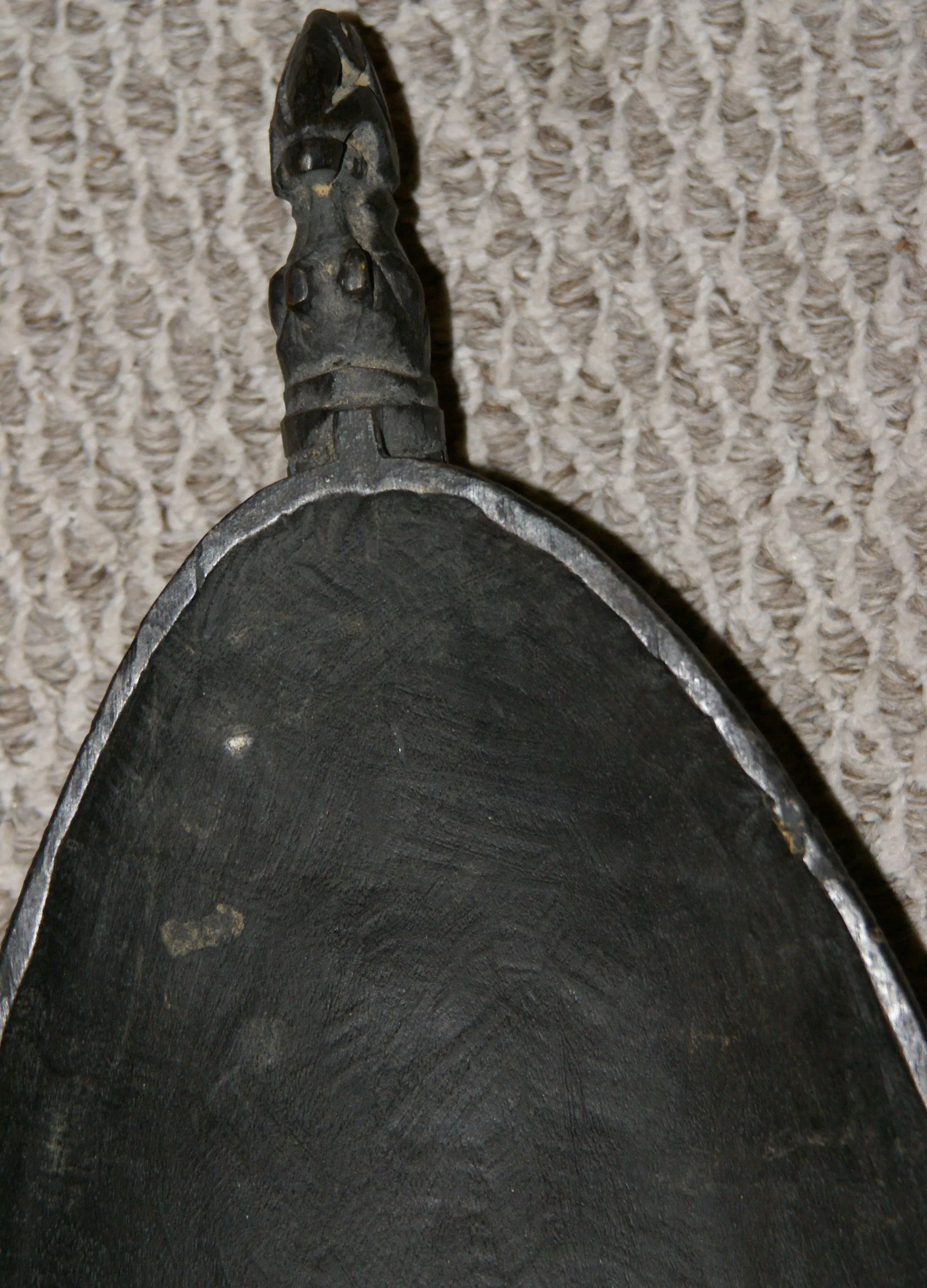 Old Unique Sing-Sing Festival Ceremonial Hand Carved Bowl, Large Platter to serve Betel, Lime, Sago & Grub during Initiations, Rites of passage, Wars victories, Weddings, 28" Long, Ramu River, Papua New Guinea. Item 60A16, Late 20th C.