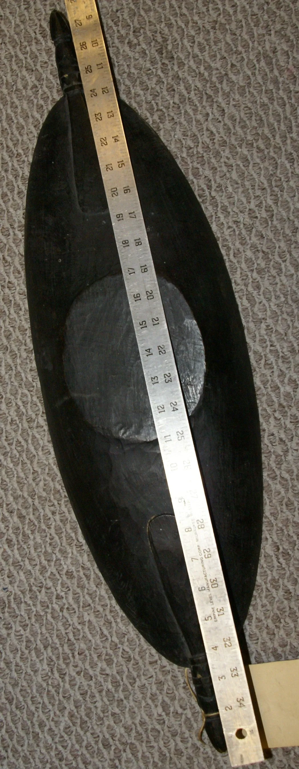 Old Unique Sing-Sing Festival Ceremonial Hand Carved Bowl, Large Platter to serve Betel, Lime, Sago & Grub during Initiations, Rites of passage, Wars victories, Weddings, 28" Long, Ramu River, Papua New Guinea. Item 60A16, Late 20th C.