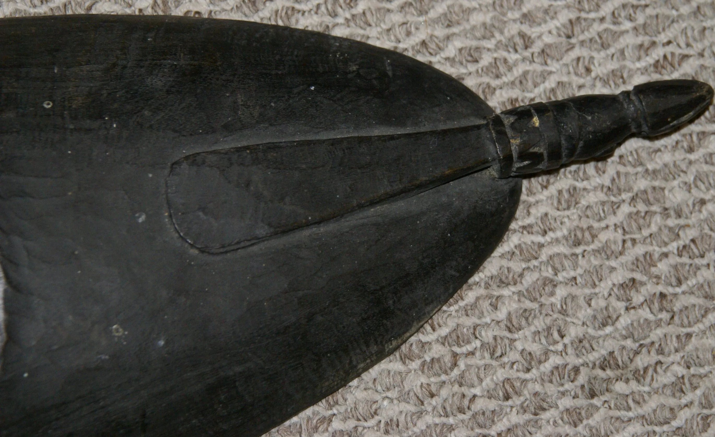 Old Unique Sing-Sing Festival Ceremonial Hand Carved Bowl, Large Platter to serve Betel, Lime, Sago & Grub during Initiations, Rites of passage, Wars victories, Weddings, 28" Long, Ramu River, Papua New Guinea. Item 60A16, Late 20th C.