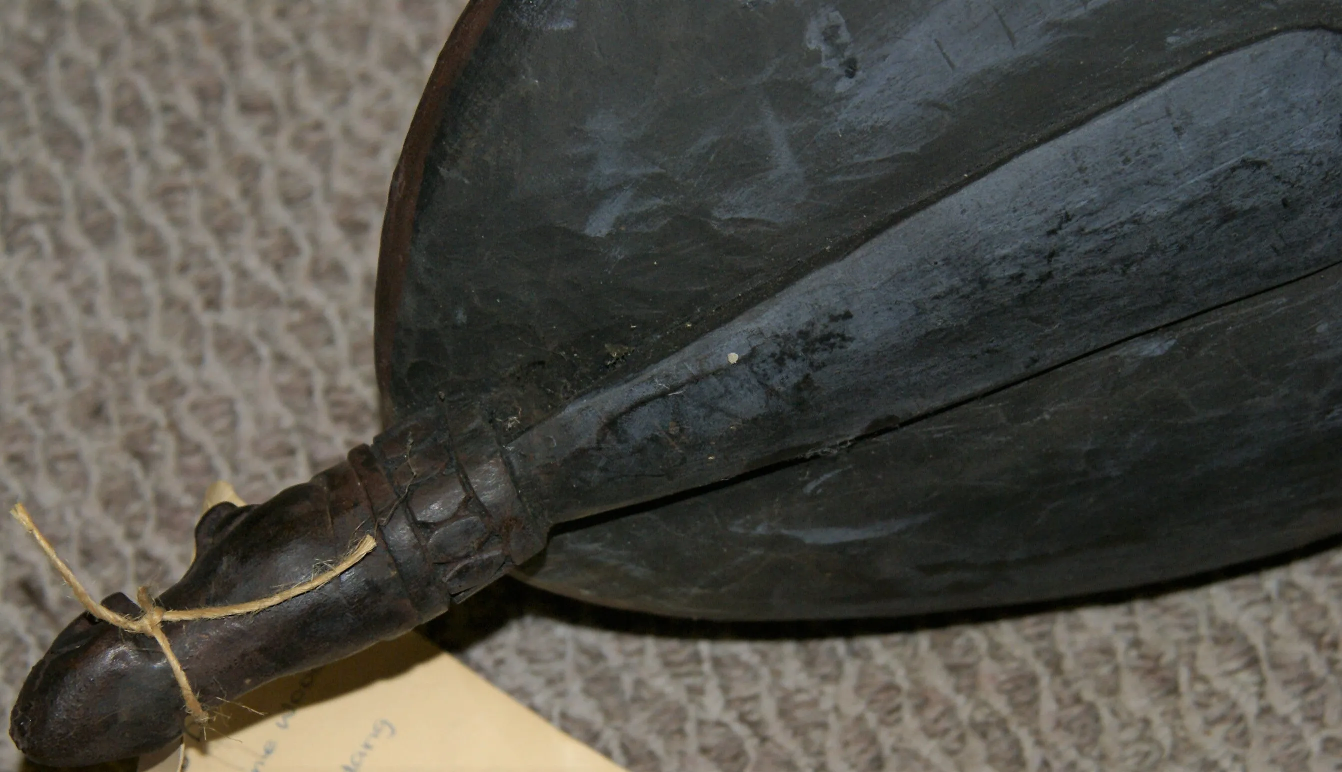 Old Unique Sing-Sing Festival Ceremonial Hand Carved Wooden Bowl, Large Platter to serve Betel, Lime, Sago & Grub during Initiations, Rites of passage, Wars victories, Weddings, 28" Long, Ramu River, Papua New Guinea. Item 60A7. Late 20th C.