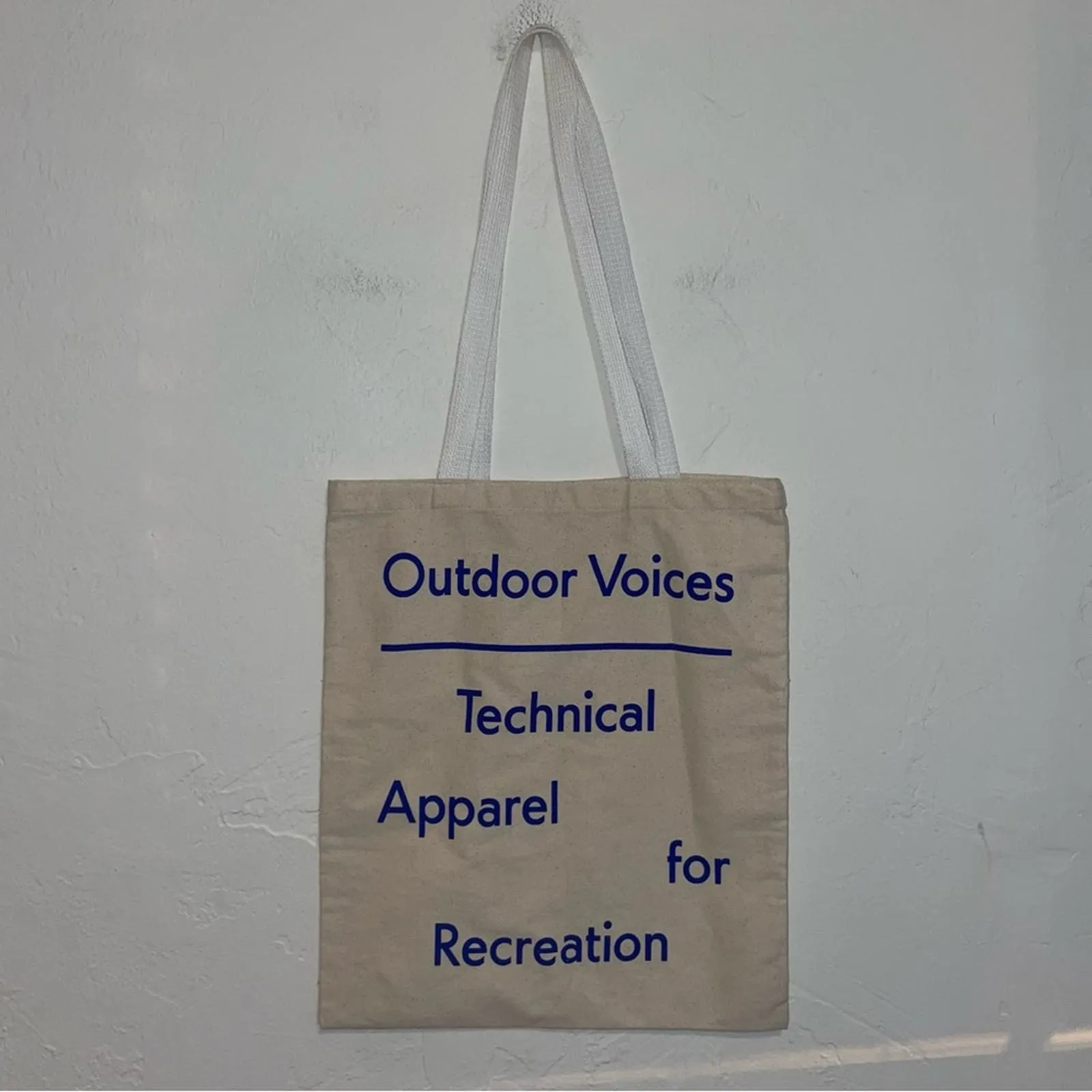 Outdoor Voices Technical Apparel for Recreation Canvas Signature Tote Bag