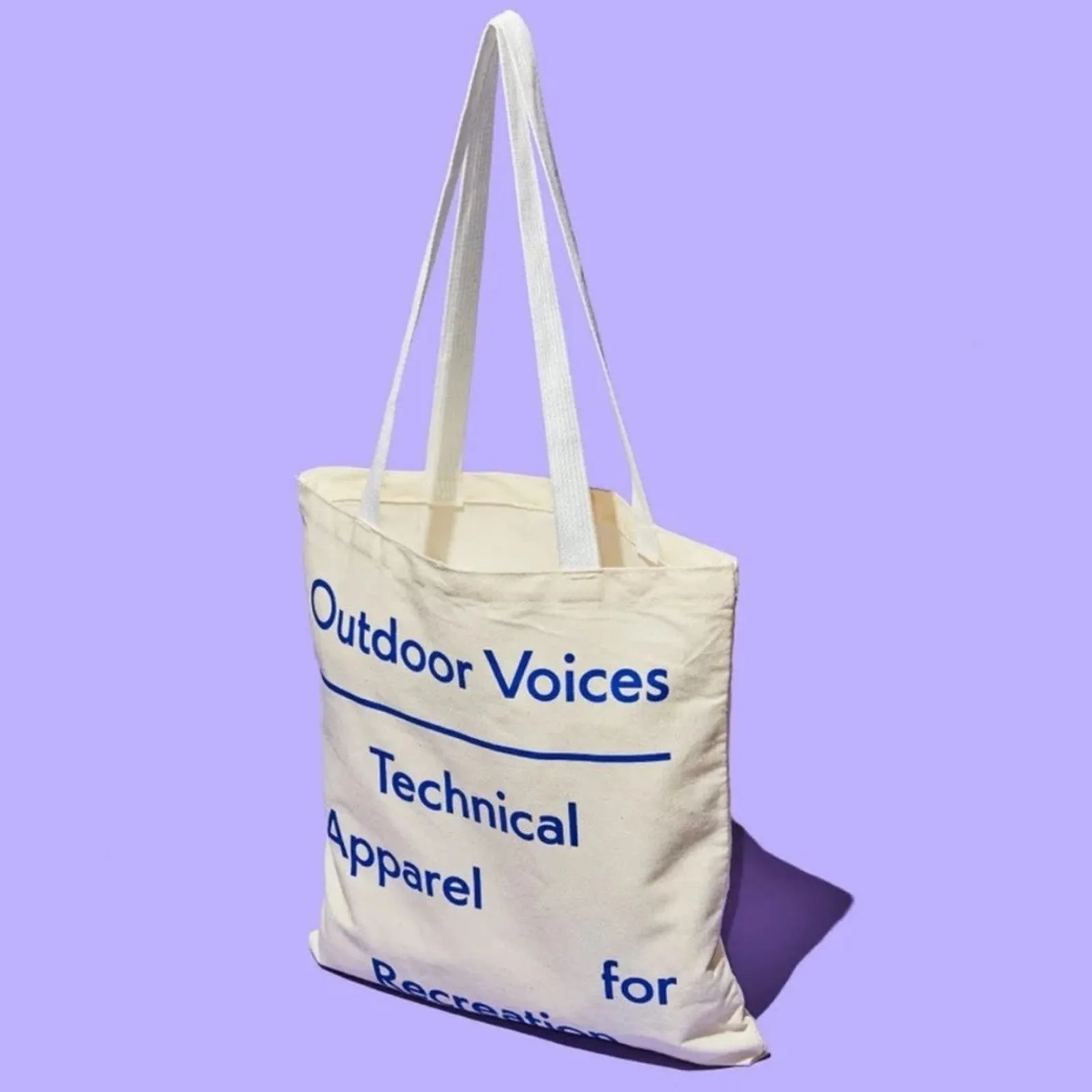 Outdoor Voices Technical Apparel for Recreation Canvas Signature Tote Bag