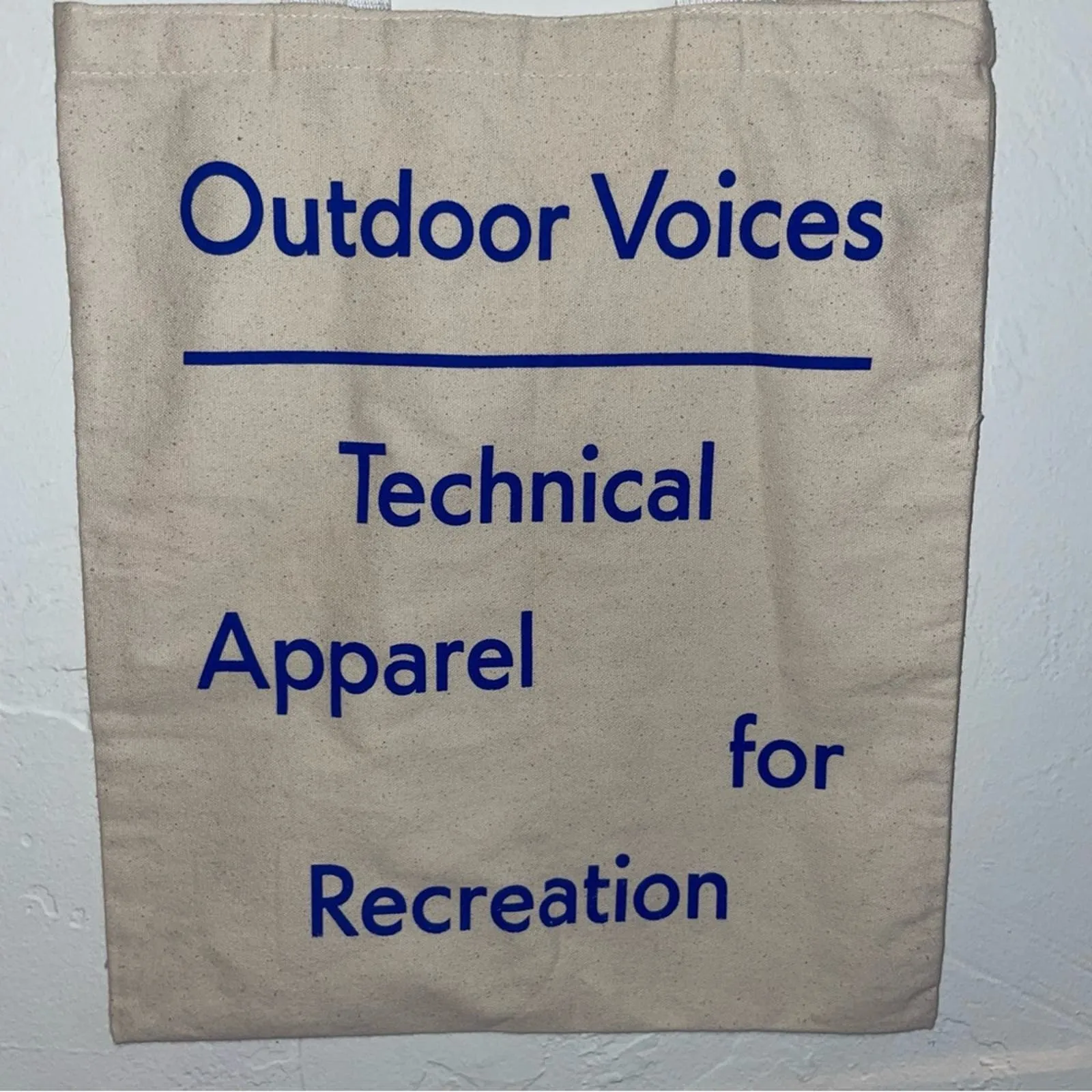 Outdoor Voices Technical Apparel for Recreation Canvas Signature Tote Bag