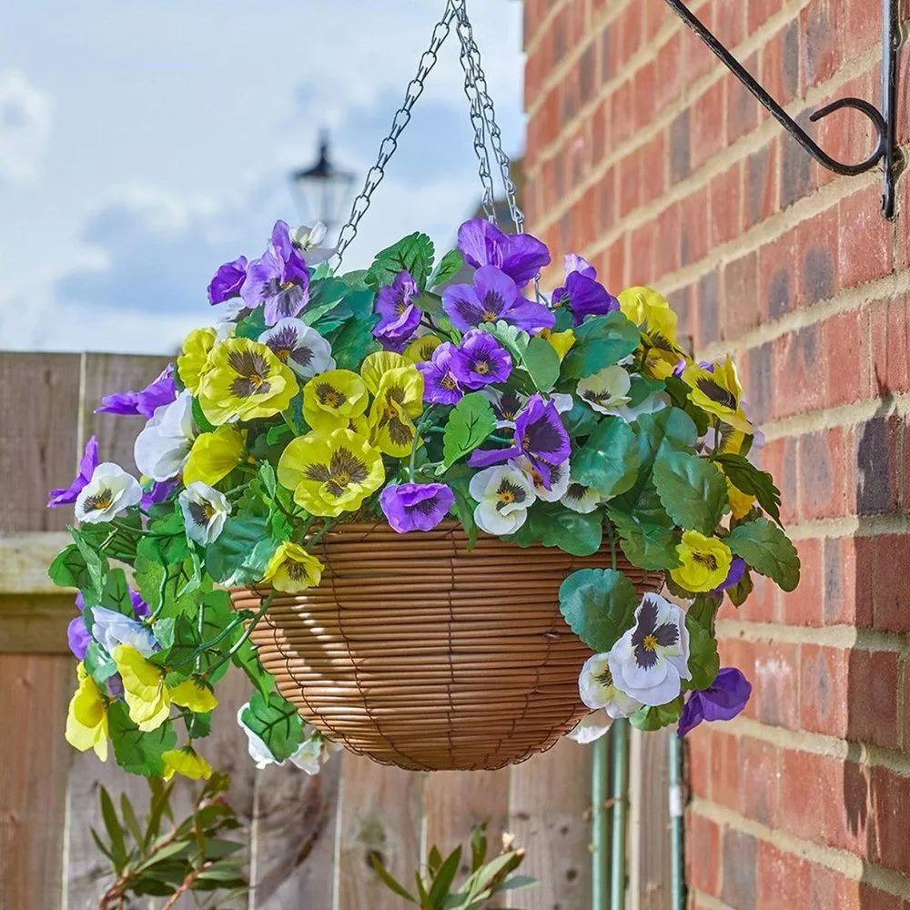 Outside In 30cm Pansy Pourri Artificial Regal Basket