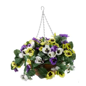 Outside In 30cm Pansy Pourri Artificial Regal Basket