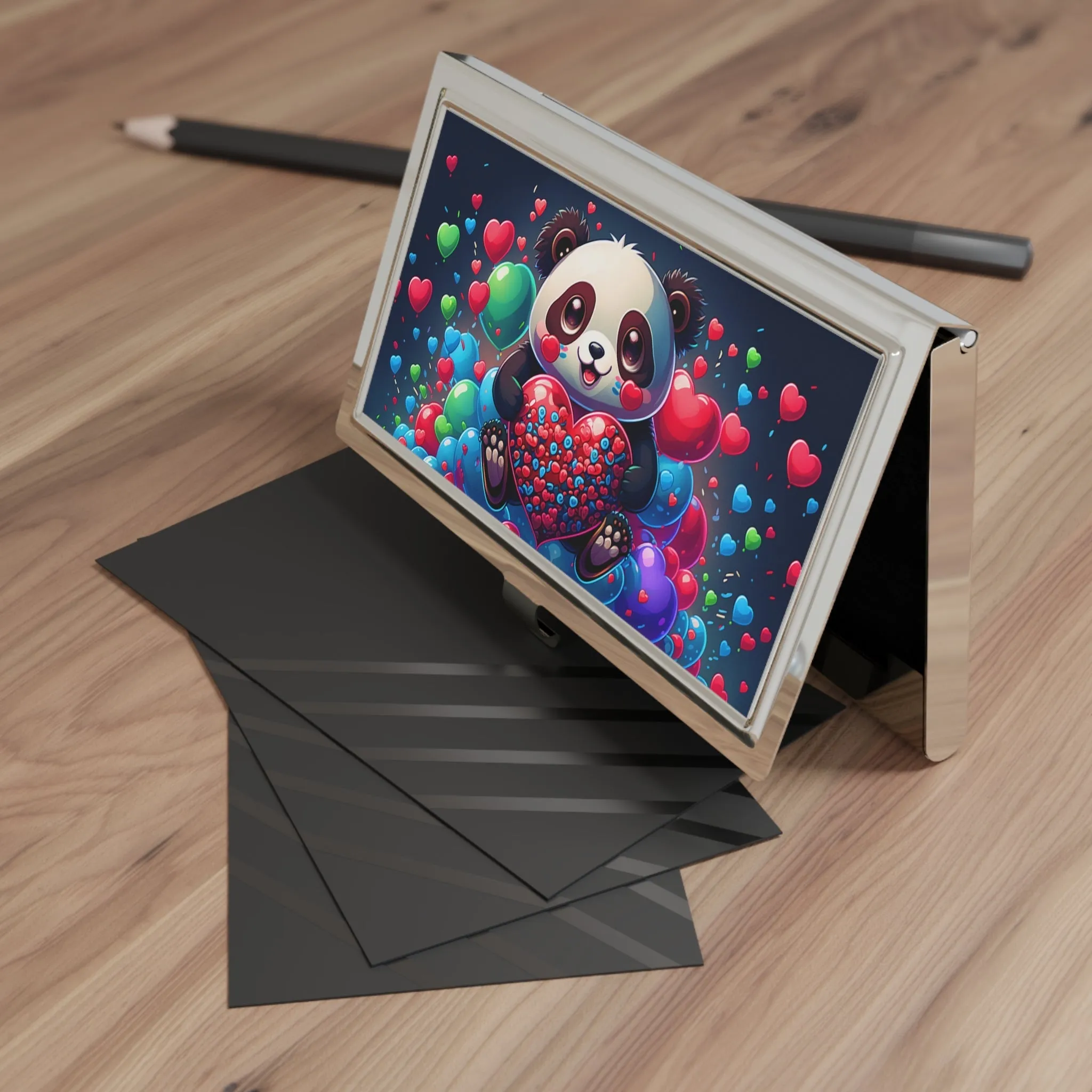 Panda Bear with Heart Business Card Holder