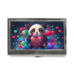 Panda Bear with Heart Business Card Holder