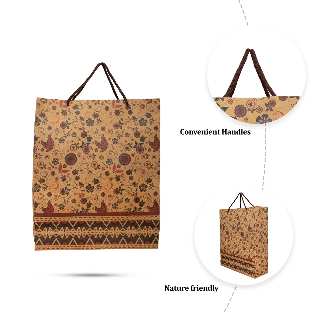 Paper Bag - 10.25 x 12.5 x 4 Inches | Carry Bag/ Gift Bag/ Gift Paper Bag for Shopping