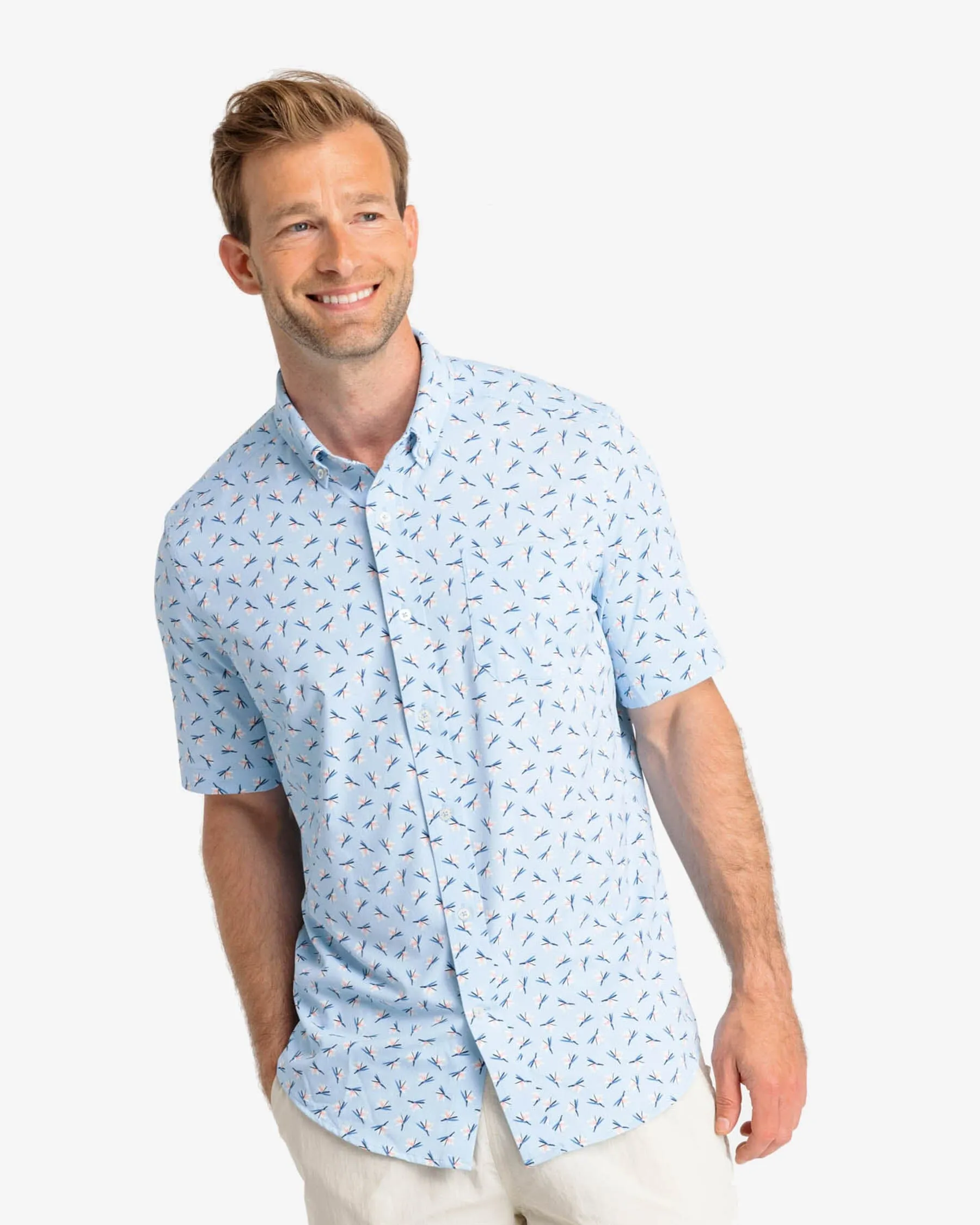 Paradise Park Printed Intercoastal Short Sleeve Button Down
