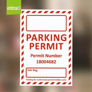 Parking Permit Window Sticker (Red Chevron)
