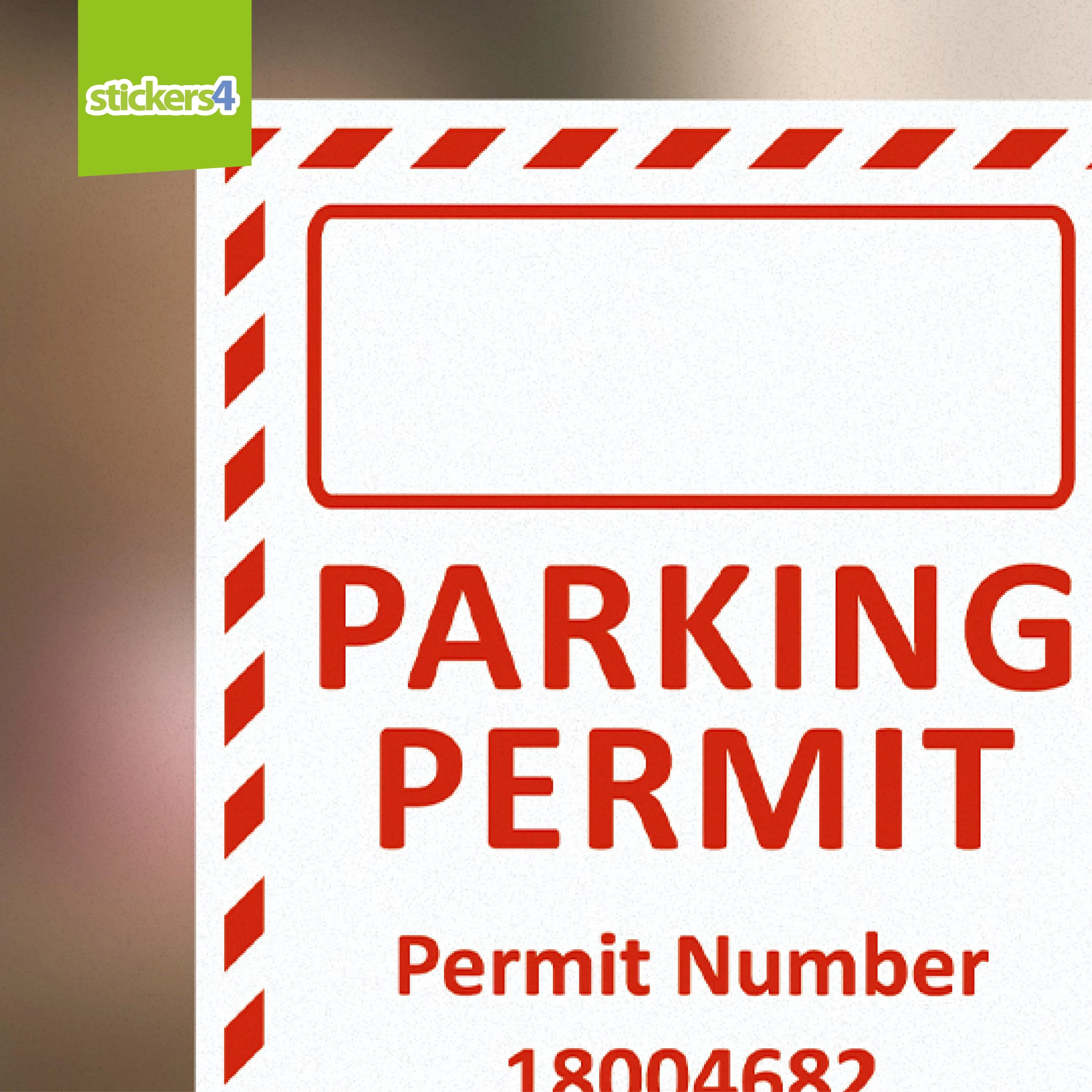 Parking Permit Window Sticker (Red Chevron)