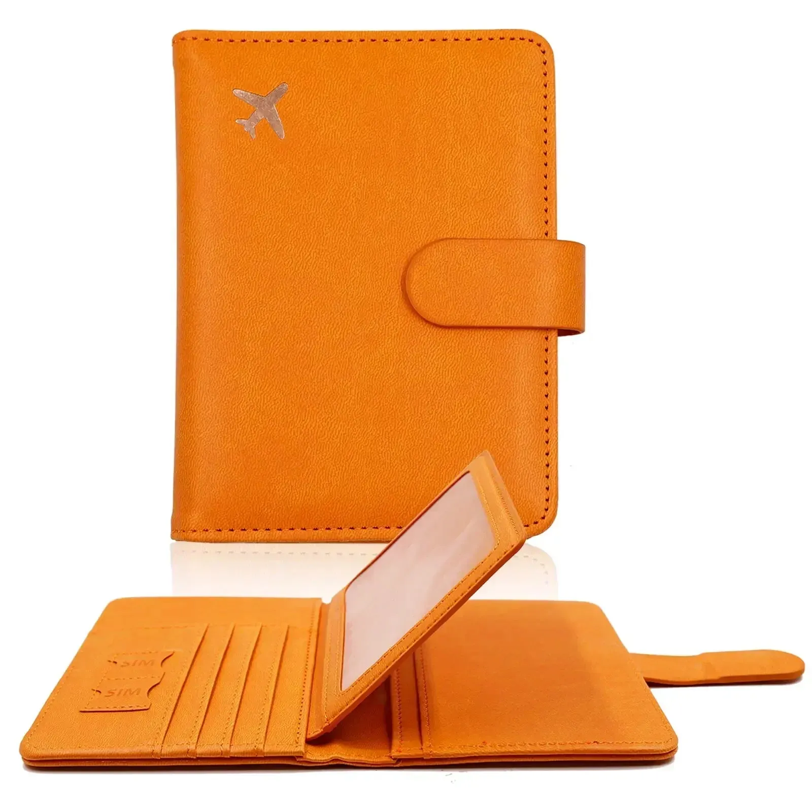 Passport Cover PU Leather Man Women Travel Passport Holder with Credit Card Holder Case Wallet Protector Cover Case