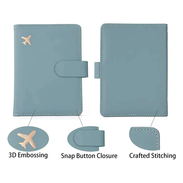 Passport Cover PU Leather Man Women Travel Passport Holder with Credit Card Holder Case Wallet Protector Cover Case