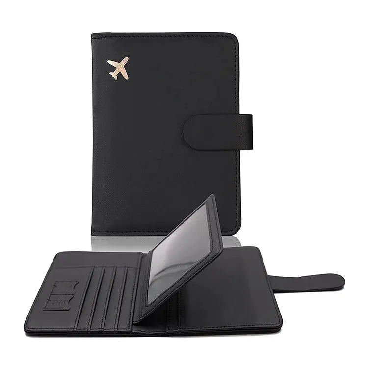 Passport Cover PU Leather Man Women Travel Passport Holder with Credit Card Holder Case Wallet Protector Cover Case