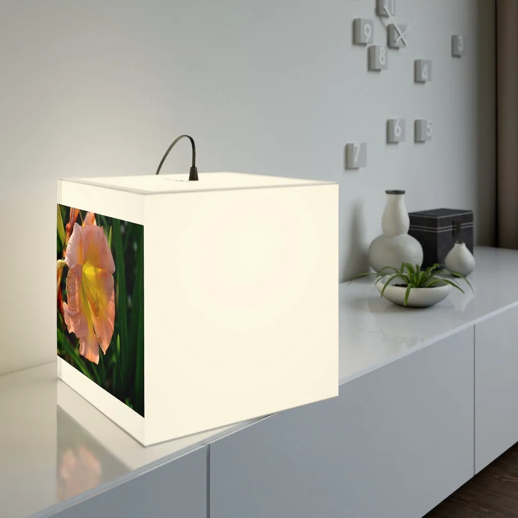 Peach and Yellow Flower Personalized Lamp