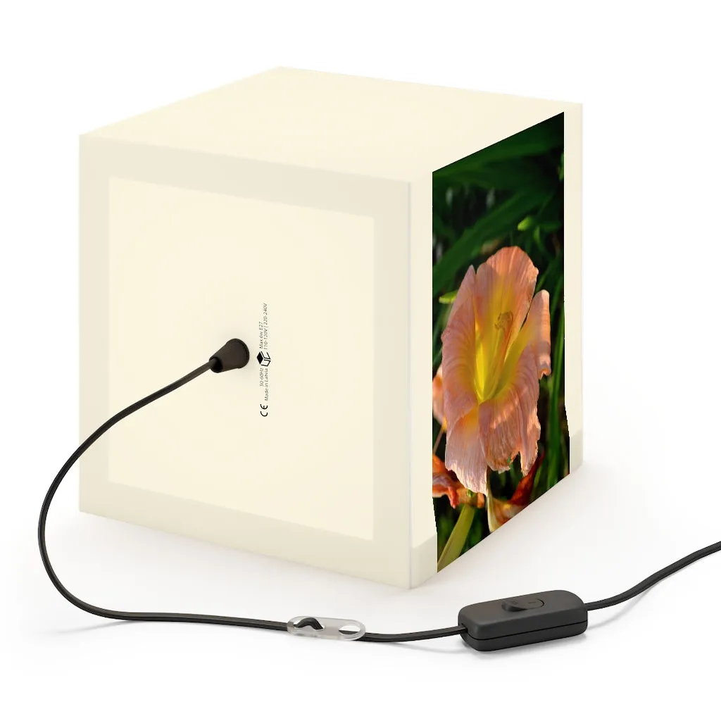 Peach and Yellow Flower Personalized Lamp