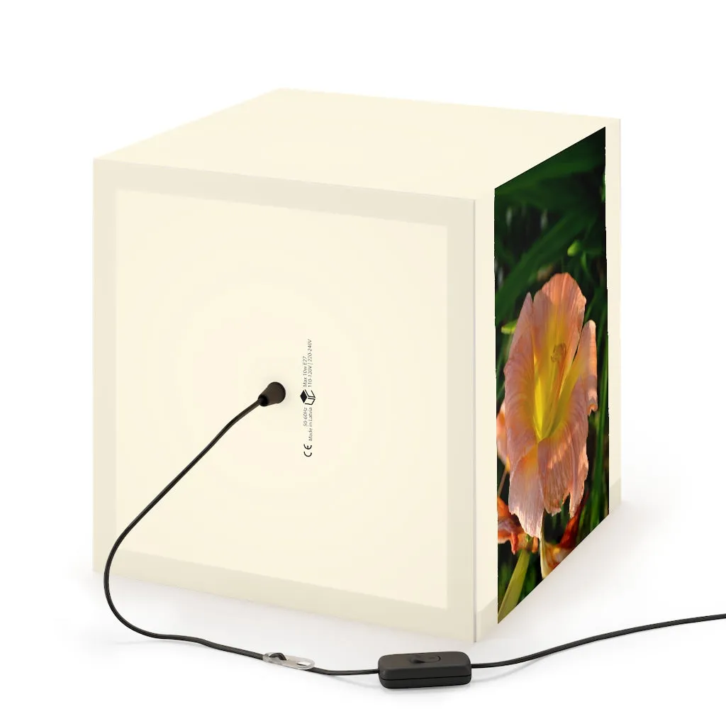 Peach and Yellow Flower Personalized Lamp