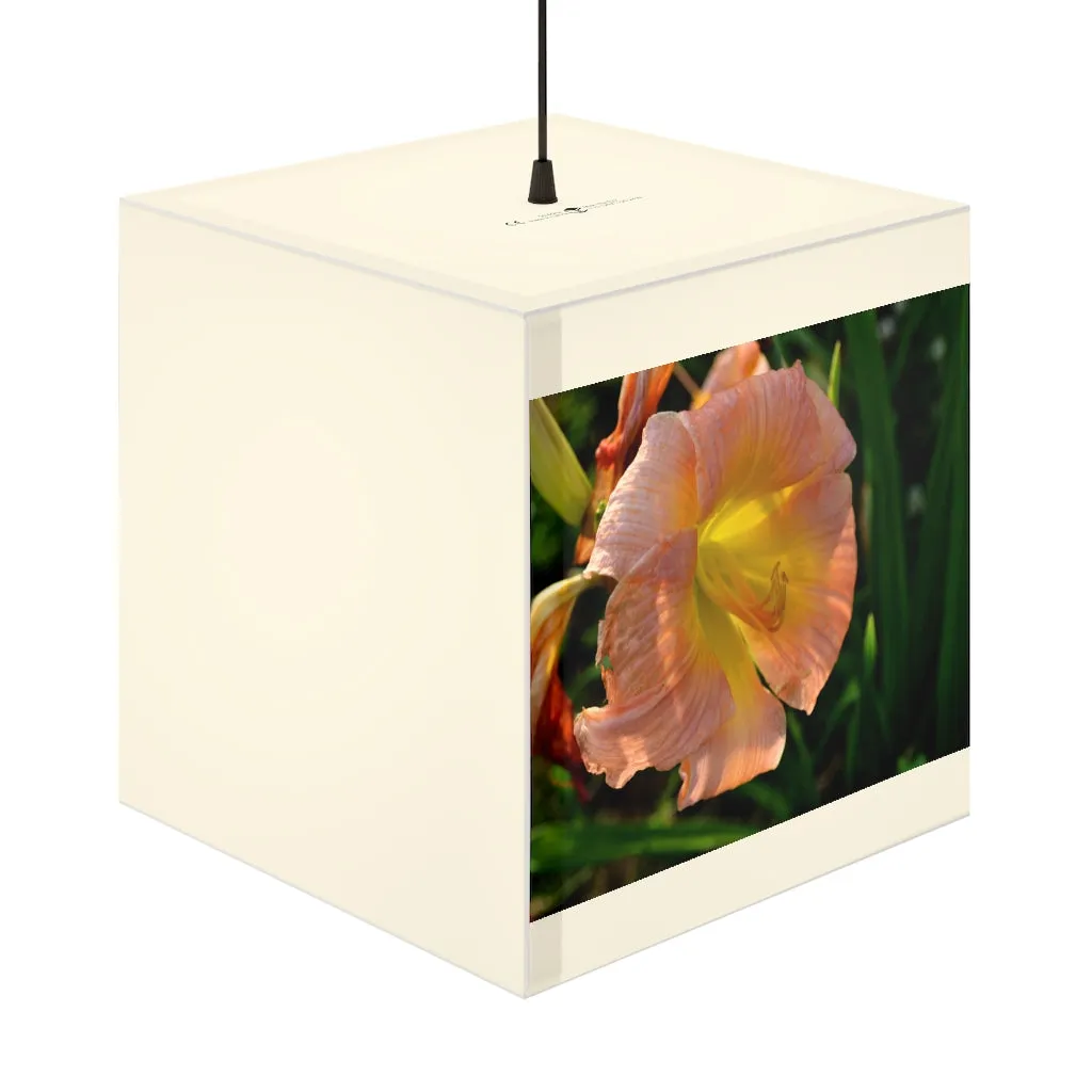 Peach and Yellow Flower Personalized Lamp