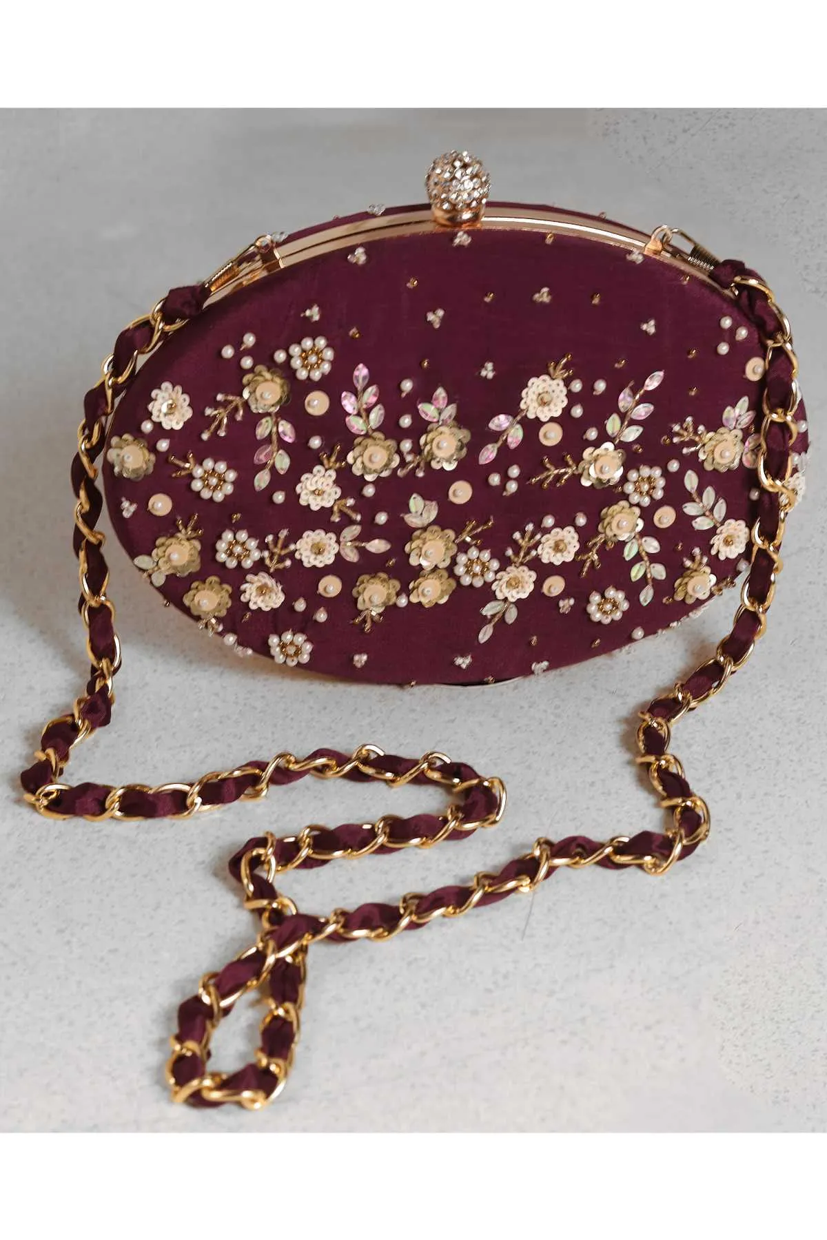 Pearl Embroidered Clutch