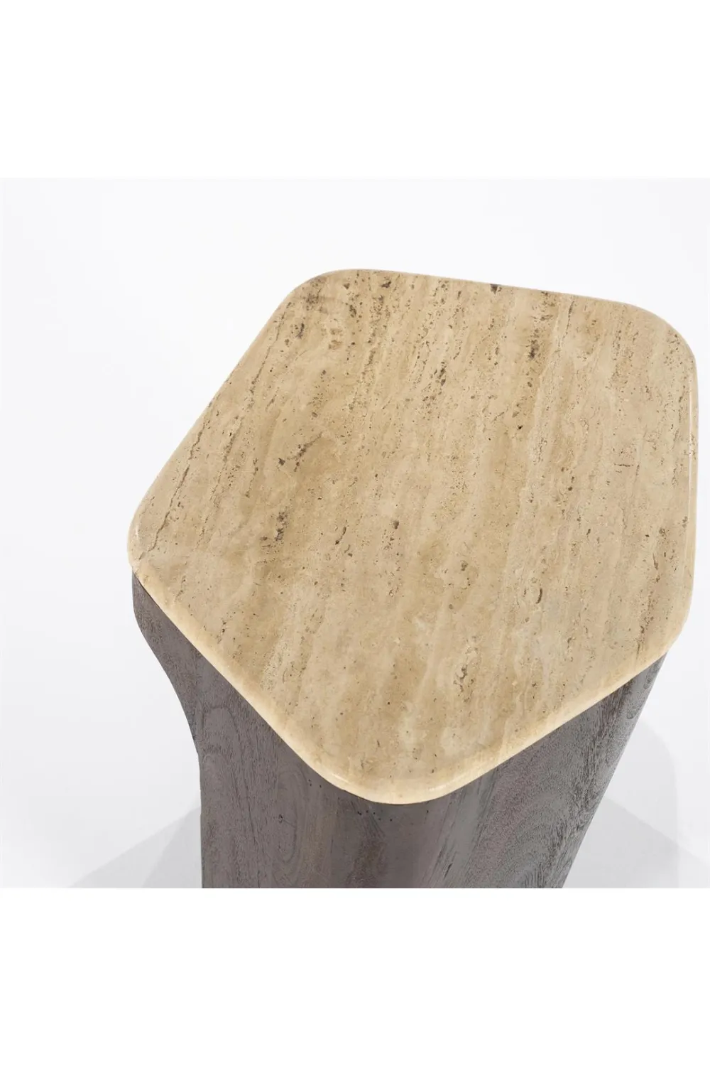 Pentagon Travertine Side Table | Eleonora Luna