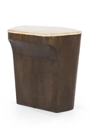 Pentagon Travertine Side Table | Eleonora Luna