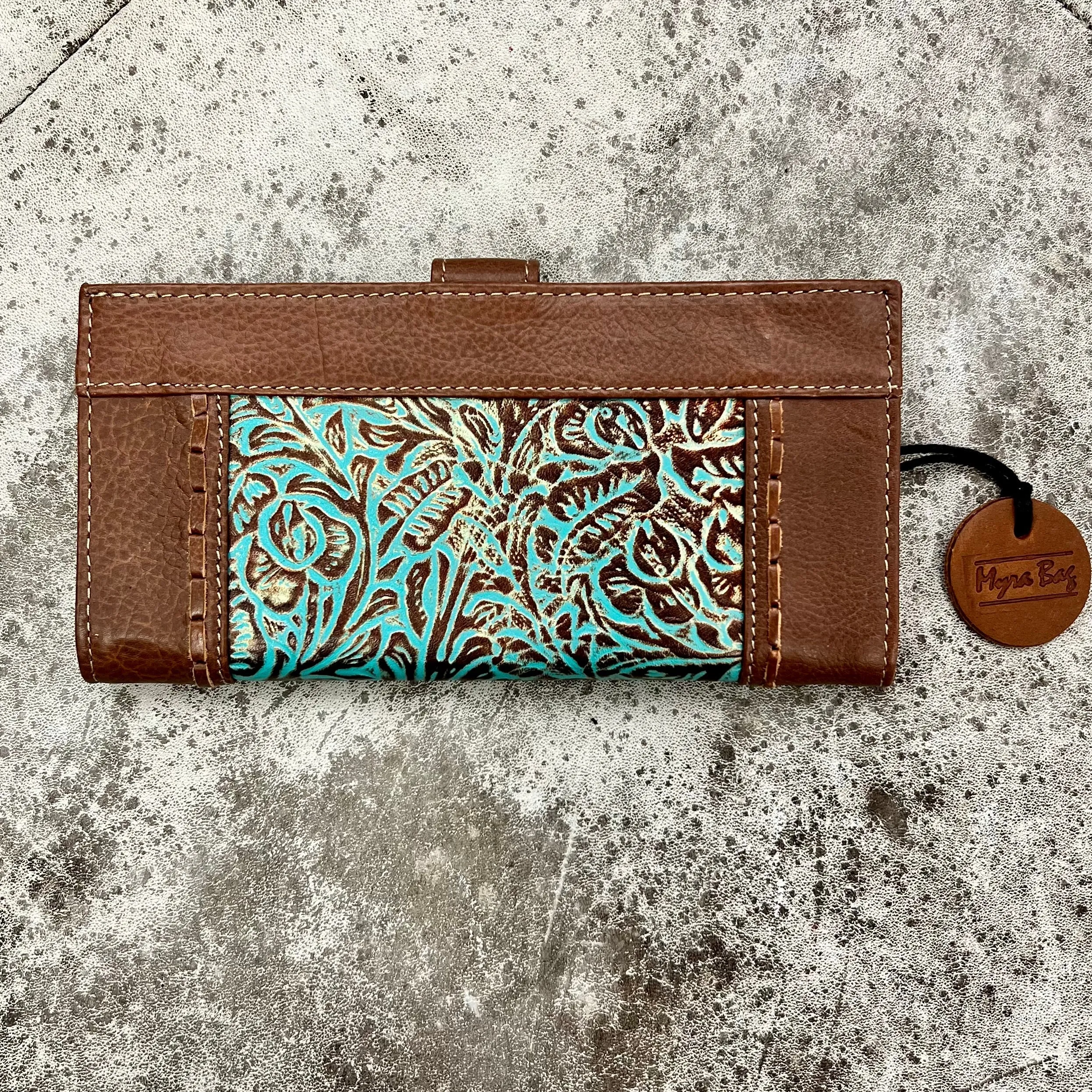 Perfectly Tooled Turquoise Wallet