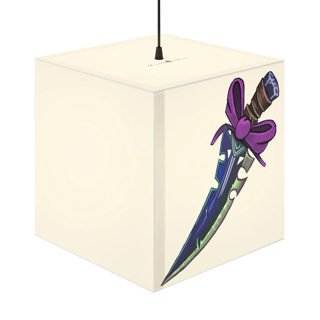 Pink Ribbon and Sword Light Cube Lamp