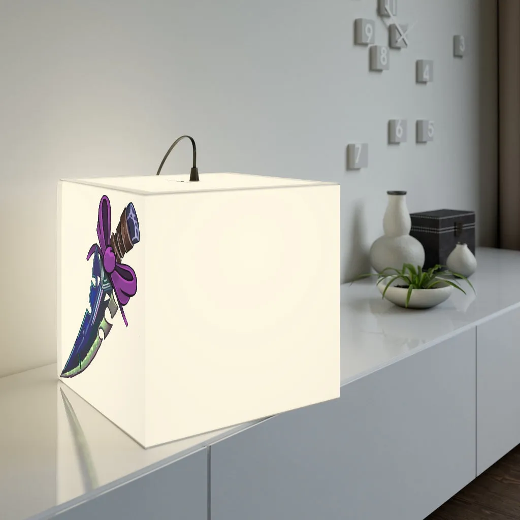 Pink Ribbon and Sword Light Cube Lamp