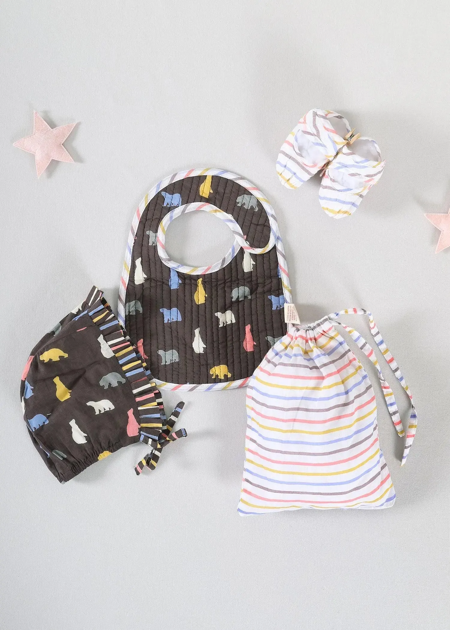 Plush Bear Brown Cotton Potli Hamper Baby