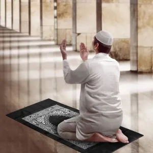 Pocket Janamaz Prayer Mat, Travelling Prayer Rugs, Foldable Prayer Mat