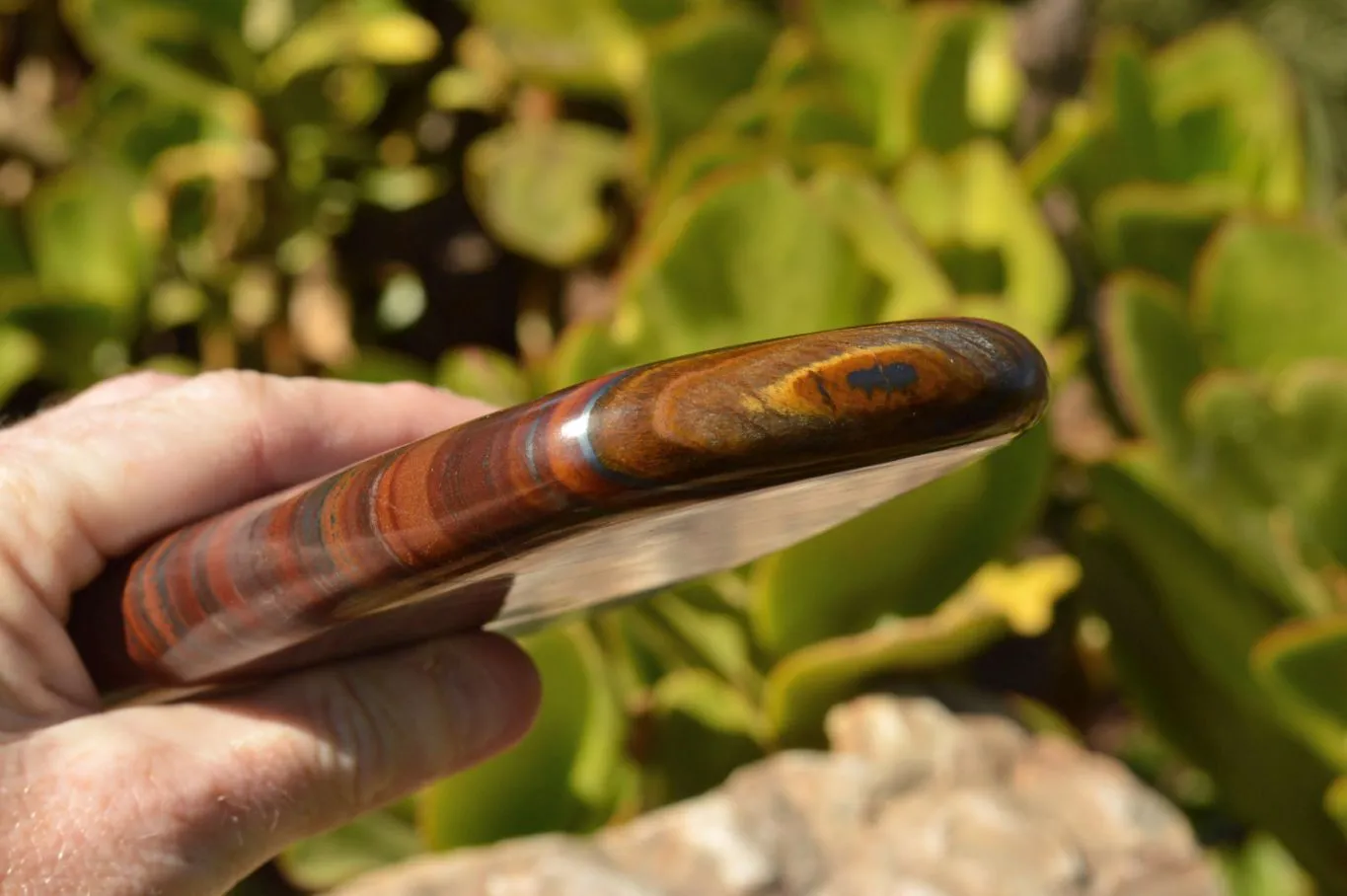 Polished Banded Tiger Iron / Muggle Stone Standing Free Forms  x 3 From Prieska, South Africa