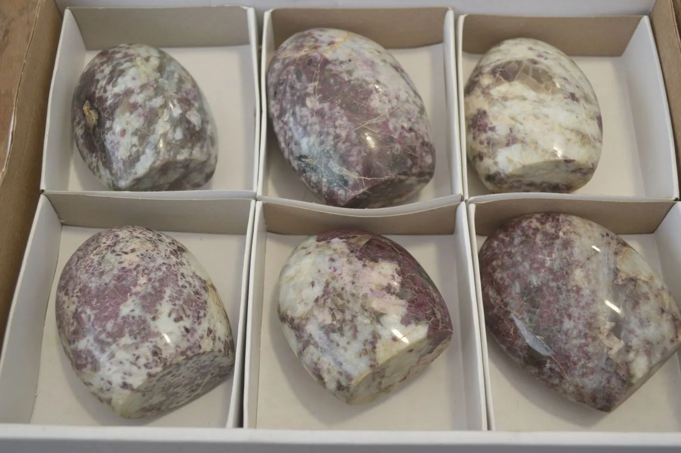 Polished Rubellite Pink Tourmaline Standing Free Forms x 6 From Madagascar