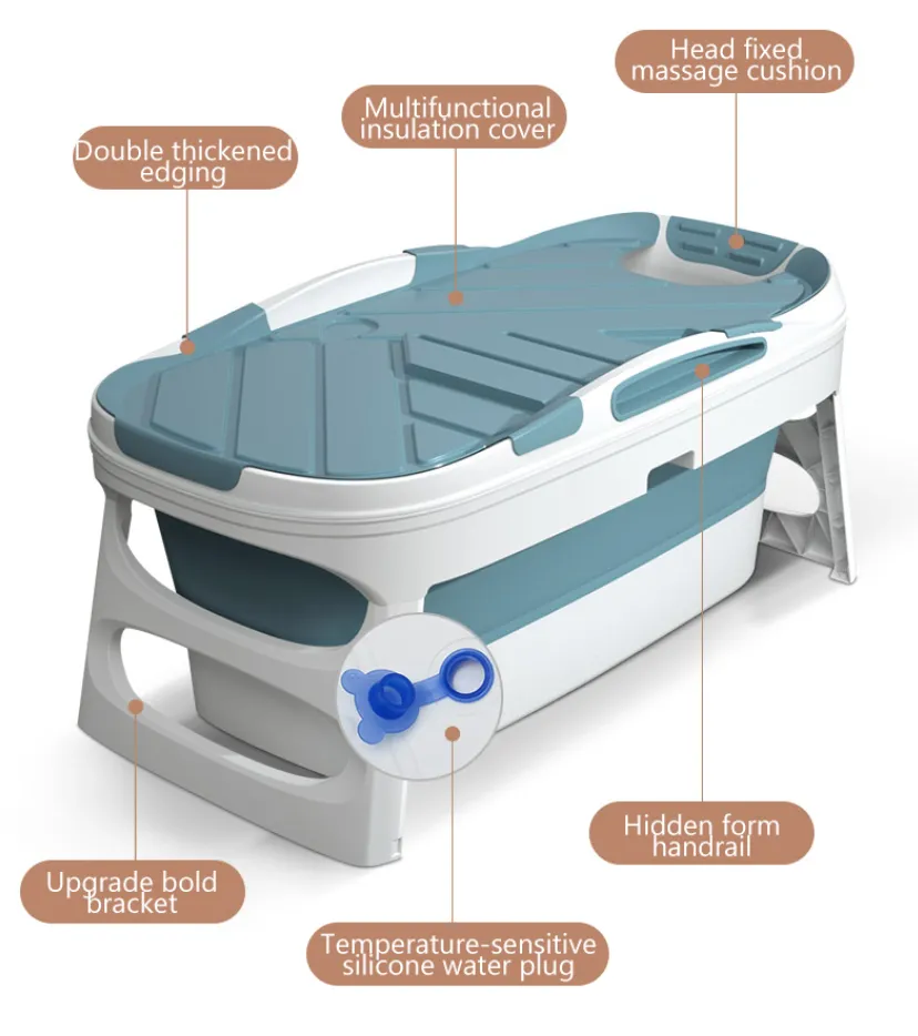 Portable Adult Foldable Bathtub Collapsible Stand Alone Spa