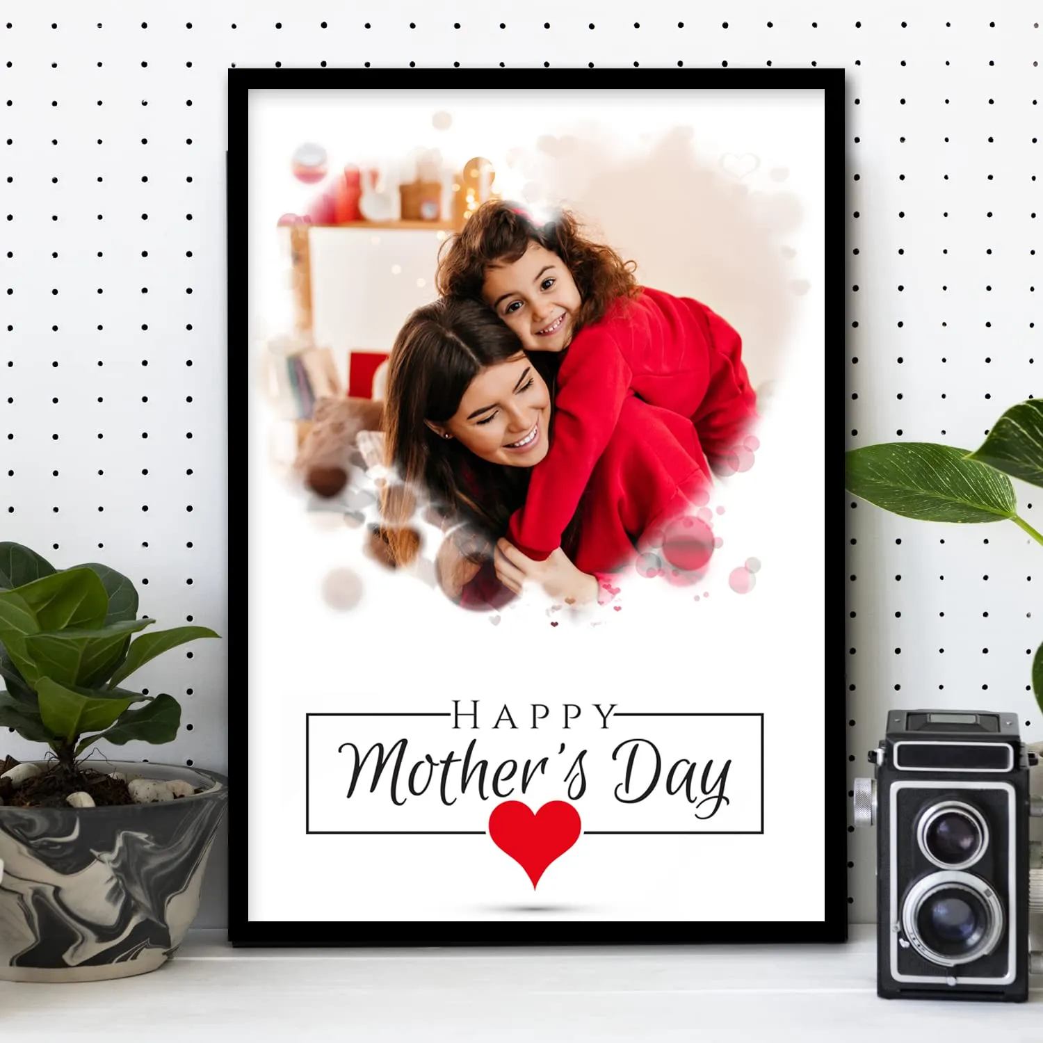 Prints Club Mother's Day Personalised Wooden Photo Table Top 9 X 13 In Birthday Mothers Day Sorry Gift For Mom Mother, Tabletop