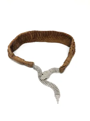 Python and Rhinestone Serpent Belt
