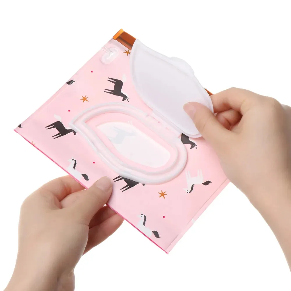 "Adorable Baby Wet Wipes Bag with Flip Cover - Stylish and Practical Tissue Box for Babies, Perfect for Strollers and Carrying - Must-Have Baby Product!"
