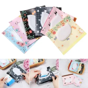 "Adorable Baby Wet Wipes Bag with Flip Cover - Stylish and Practical Tissue Box for Babies, Perfect for Strollers and Carrying - Must-Have Baby Product!"