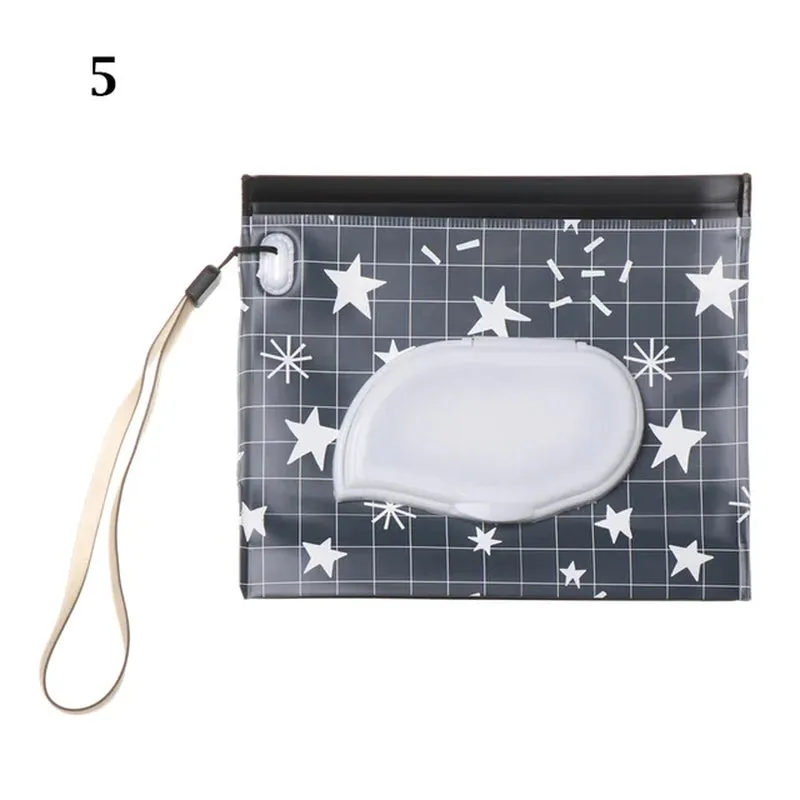 "Adorable Baby Wet Wipes Bag with Flip Cover - Stylish and Practical Tissue Box for Babies, Perfect for Strollers and Carrying - Must-Have Baby Product!"