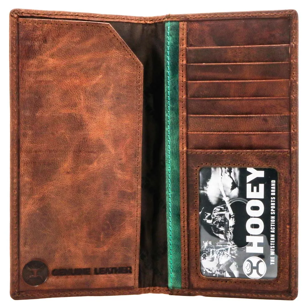 "Chapawee" Rodeo Hooey Wallet Brown/Turquoise w/ Aztec
