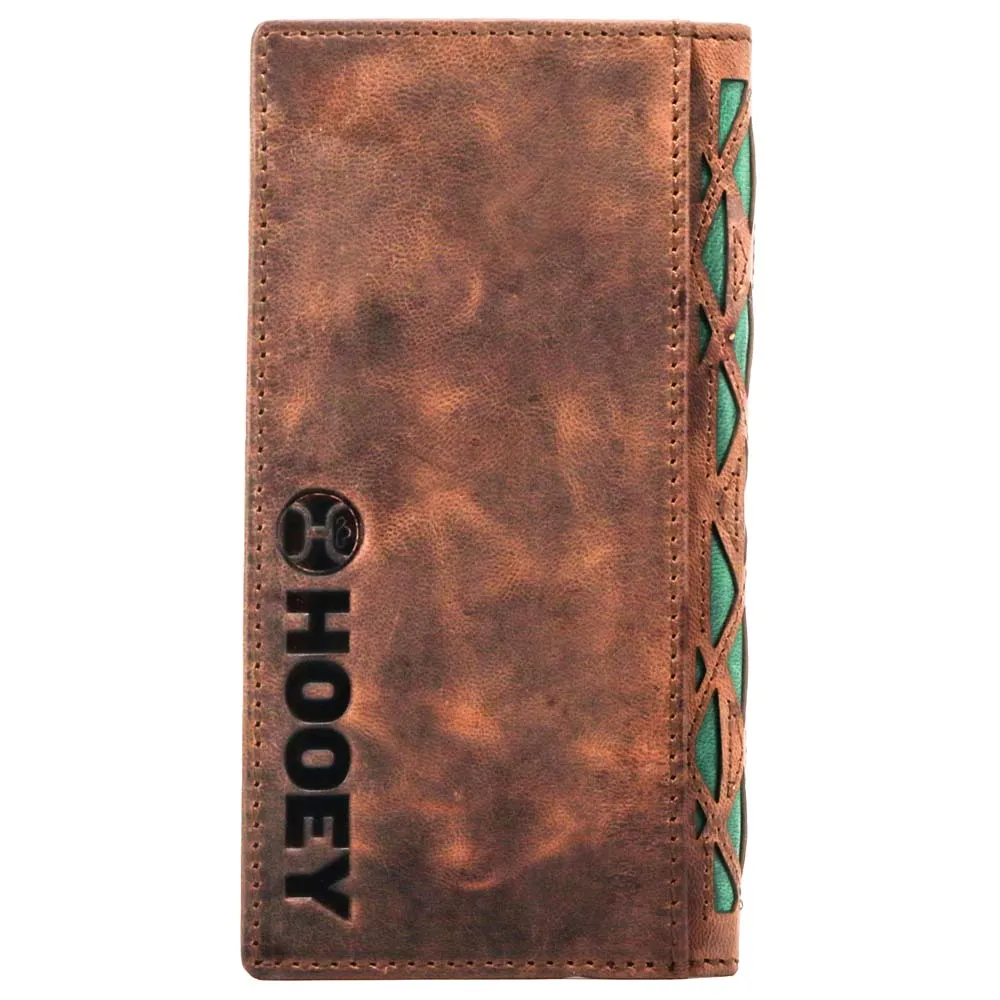 "Chapawee" Rodeo Hooey Wallet Brown/Turquoise w/ Aztec