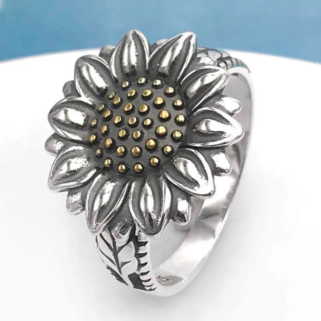 R854 Big Sunflower Ring